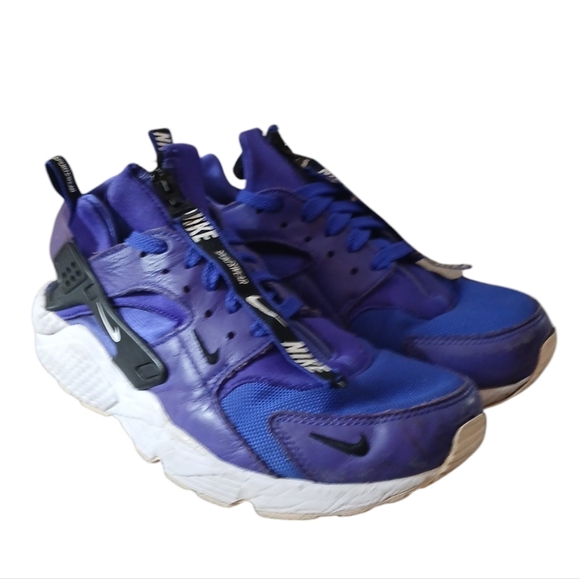 AIR HUARACHE RUN PREMIUM ZIP TRAINERS PURPLE AND BLUE SNEAKERS SIZE 7.5 - Picture 12 of 12